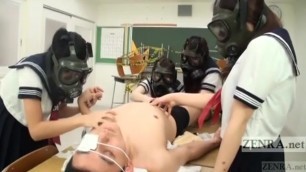 CFNM Gas Mask Japanese Schoolgirls Inspection Subtitled