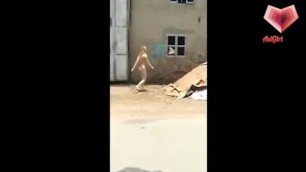 Beautiful Asian Girl gone Wild - Public Fully Naked on the Street 2018