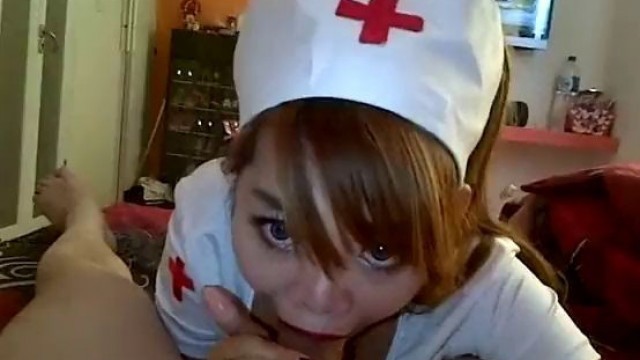 Asian Escort Nurse sucking dick until facial