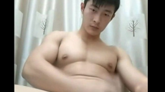 handsome asian boy show big cock