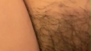 Close up Hairy Asian Pussy; Clit Rub and Sex