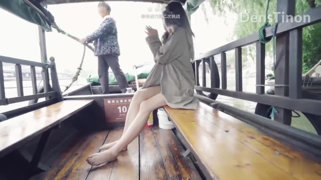 Asian Teen Dared to be Naked in Public inside a Boat