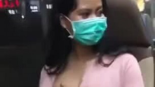 Cute Asian Flashing Tits in a Crowded Bus