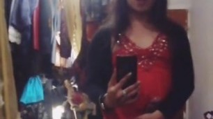 Shemale Kimy dancing in red dress
