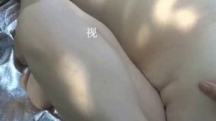 Husband Helps Asian Girl With Grandpa Lover Outdoors