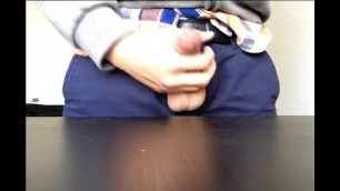 HORNY ASIAN JERK OFF At the Table After WORK Porn Videos