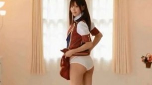 Girl Asian schoolgirl striptease beautiful ass