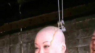 Kumimonsters Asian Bondage in Feather and Tar Humiliation of Bald Japanese Bdsm Babe